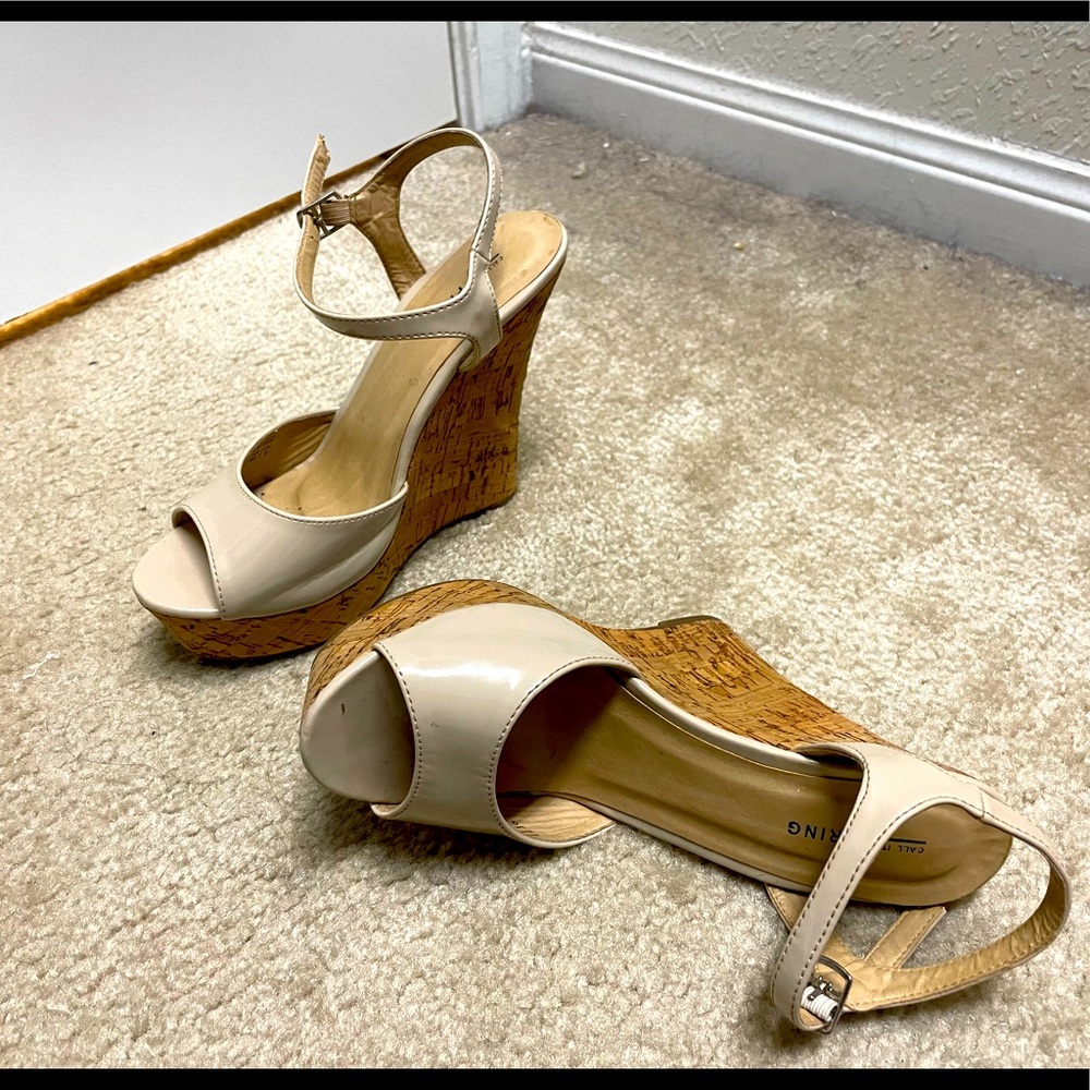 Call it Spring Nude wedges